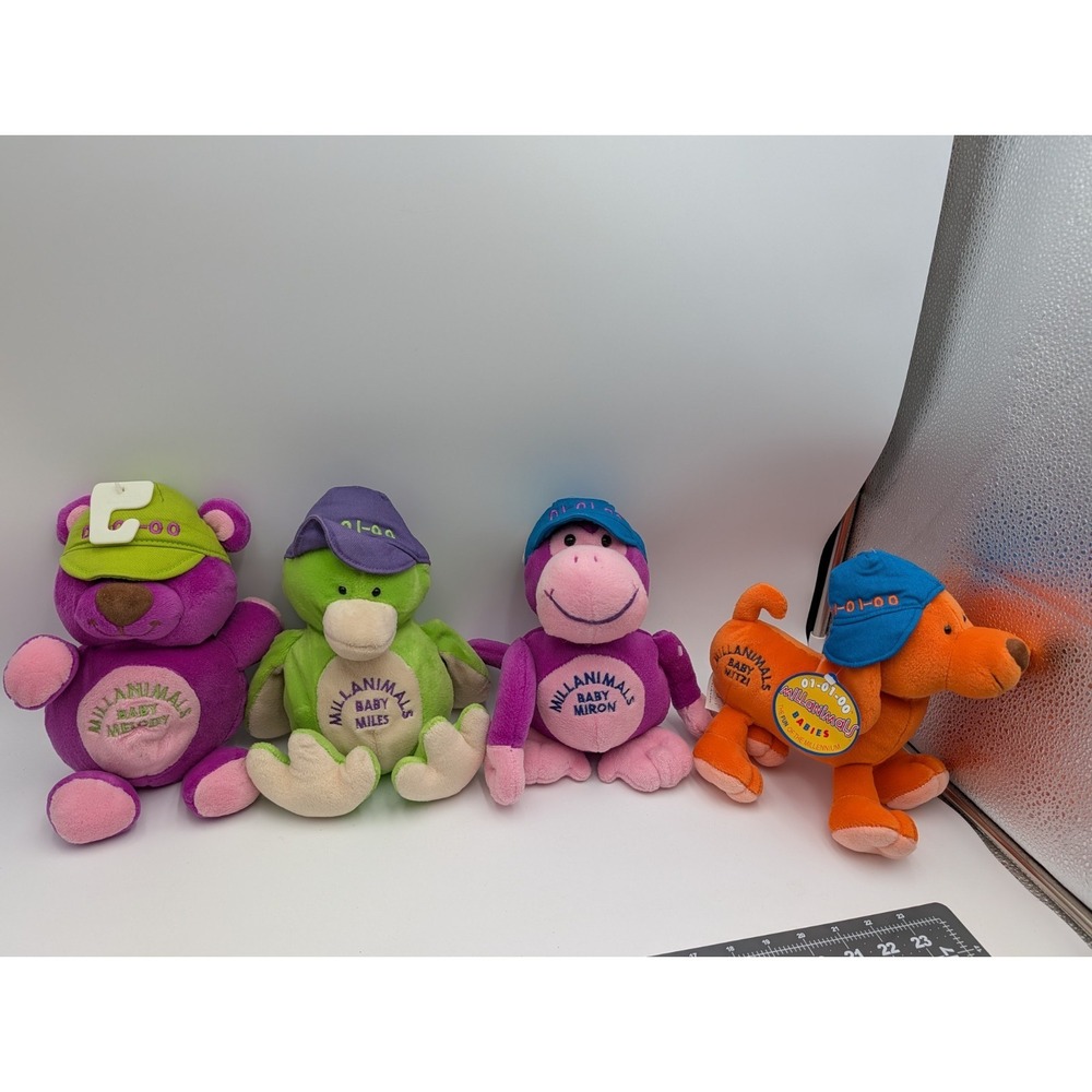 Commonwealth Millanimals Baby Melody Miles Miron Mitzi Plush‎ 11 Inch Lot of 4